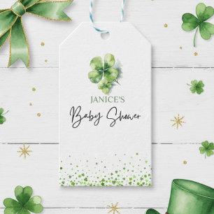 Oh Girl St. Patrick's Day Baby Shower Green Gift Tags