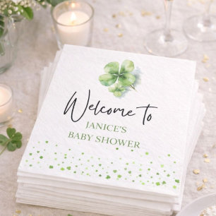 Oh Girl St. Patrick's Day Baby Shower Green  Napkin