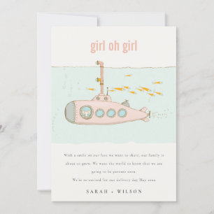 Oh Girl Underwater Submarine Baby Announcement