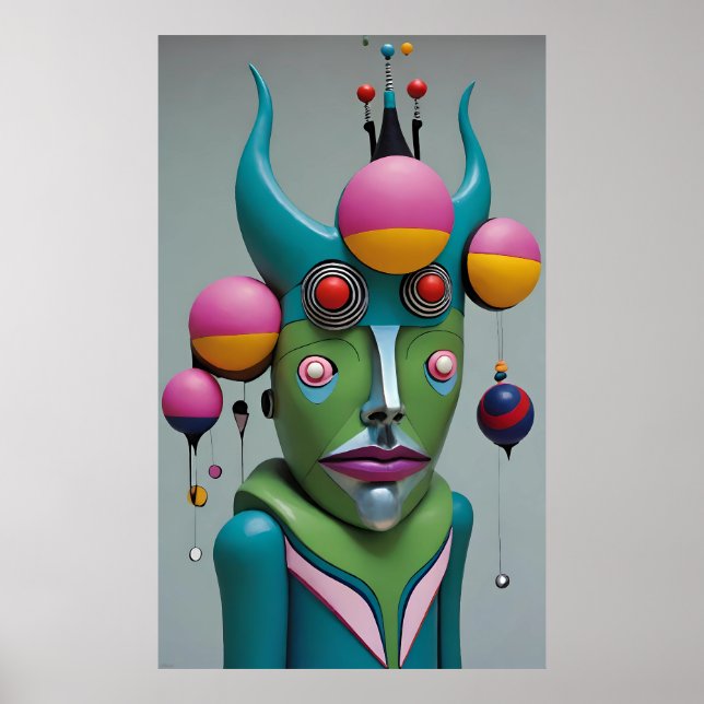 Oh God You Devil - Ken Gauge Surreal Art Poster (Front)