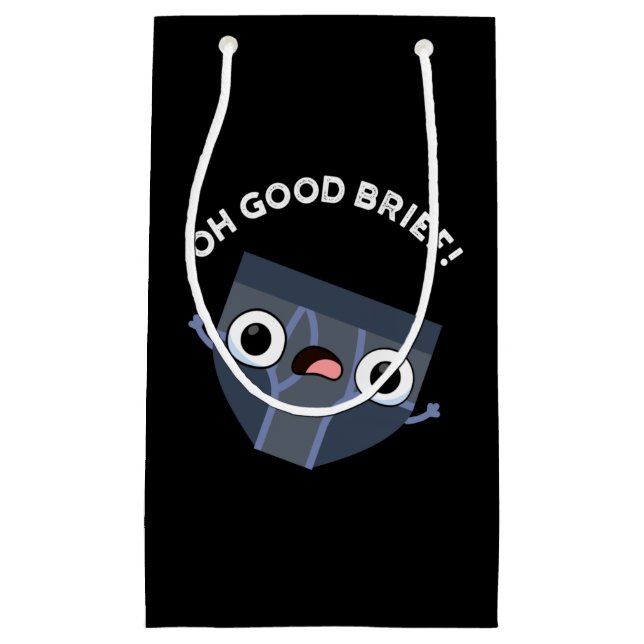 Oh Good Brief Funny Underwear Pun Dark BG Small Gift Bag (Front)