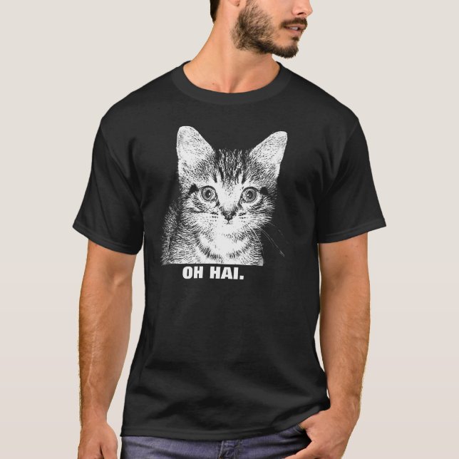 "OH HAI." - Kitten Shirt Mens (Front)