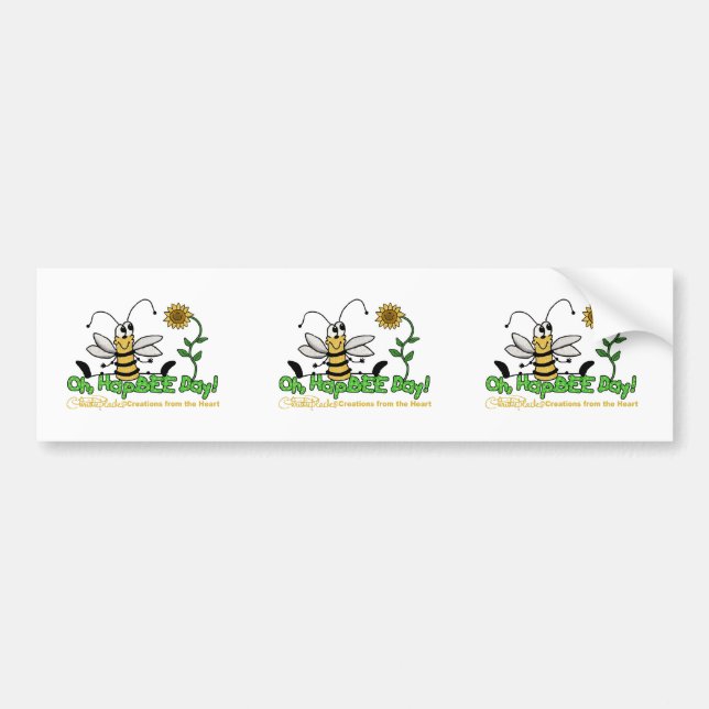 Oh HapBee Day Bumper Sticker (Front)