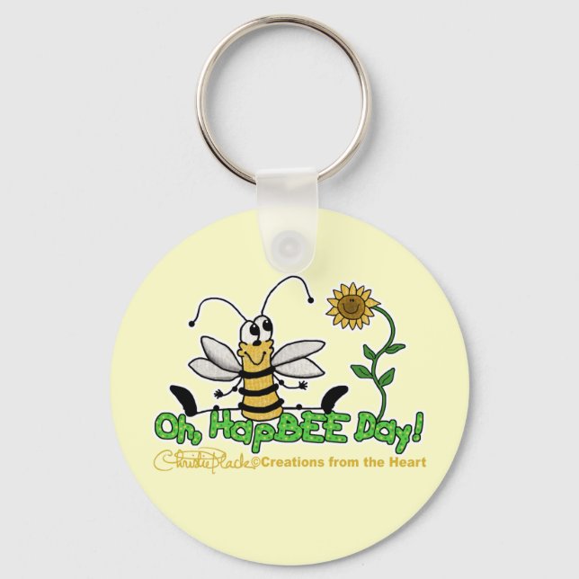Oh HapBee Day Key Ring (Front)