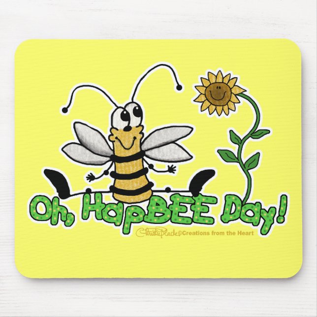 Oh HapBee Day Mouse Mat (Front)
