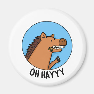Oh Hayyyy Funny Horse Pun Magnet