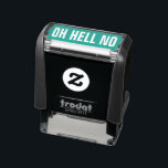 OH HELL NO Funny Nope Meme Sarcasm Humour Joke Self-inking Stamp<br><div class="desc">Add some humour to boring paperwork. Text on this self inking rubber stamp can be customised. Your choice of ink colour. Simple modern minimalist design with sarcastic quote gets right to the point. Makes a funny gag gift for office coworker, employee, boss, secretary, administrative assistant, office manager, teacher etc. Want...</div>