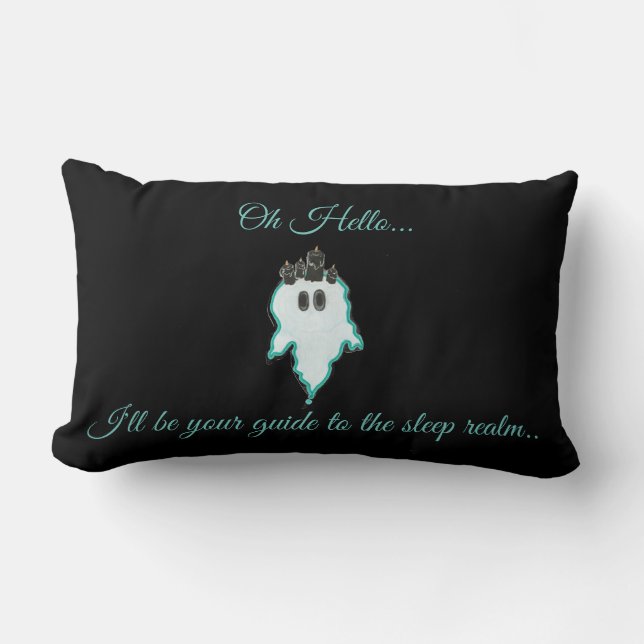 Oh Hello...The friendly Candle Ghost pillow! Lumbar Cushion (Front)