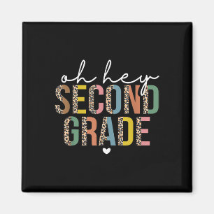 Oh Hey 2nd Second Grade Back To School Leopard For Magnet
