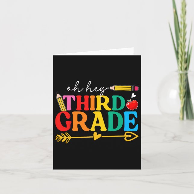 Oh Hey 3rd Grade Third Grade Back To School  Card (Front)