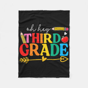 Oh Hey 3rd Grade Third Grade Back To School Fleece Blanket
