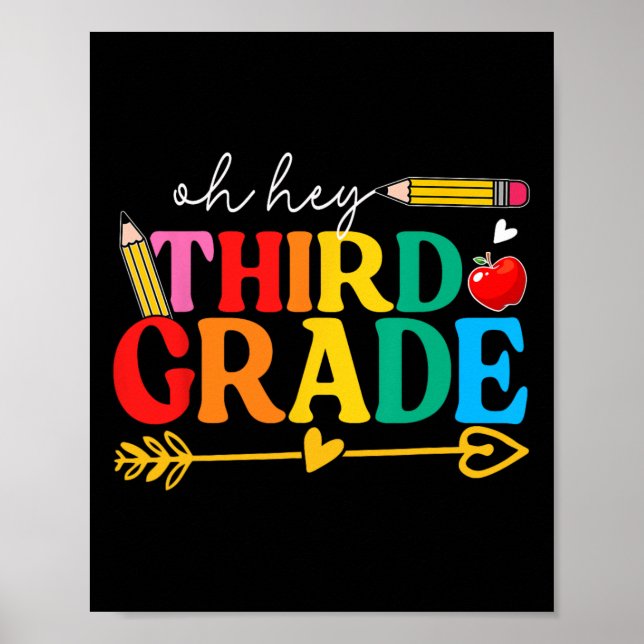 Oh Hey 3rd Grade Third Grade Back To School  Poster (Front)