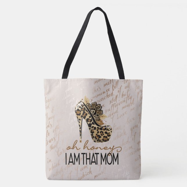 Oh Hney I"m that Mum Beige Fashion Tote (Front)