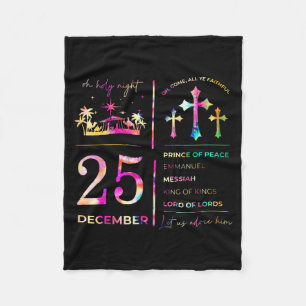 Oh Holy Night 25 December Christmas Christian Nati Fleece Blanket