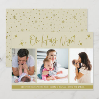 Oh Holy Night 3 Photo Christian Christmas Card 