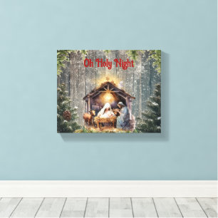 Oh Holy Night: A Timeless Nativity Scene Canvas Print