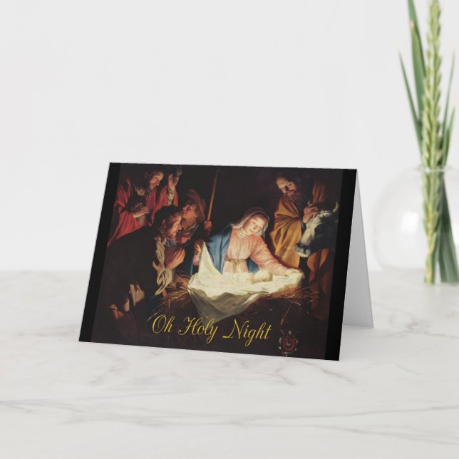 Oh Holy Night, Baby Jesus Christmas Card (Front)