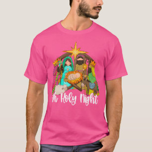 Oh Holy Night Christian Jesus Merry Christmas Xmas T-Shirt