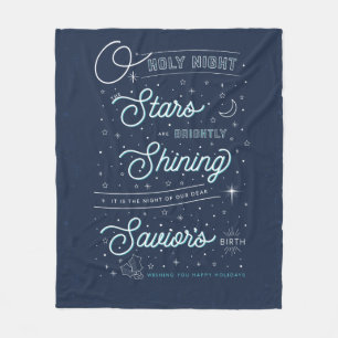Oh Holy Night Christmas Fleece Throw Blanket