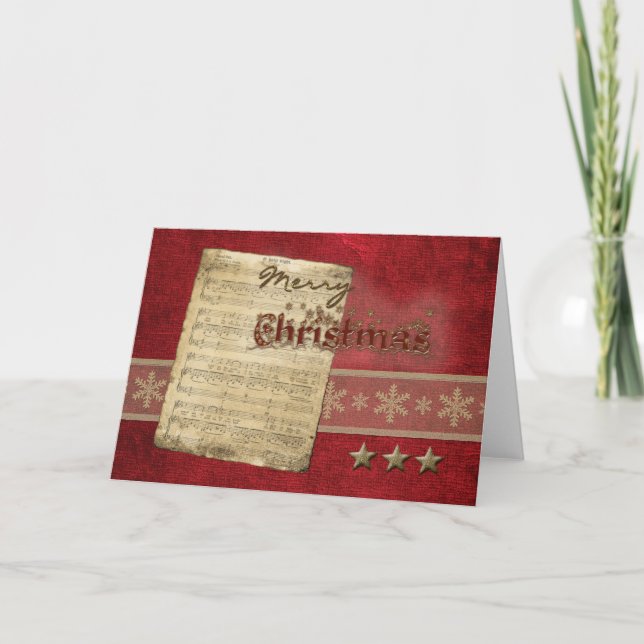 Oh Holy Night Christmas Holiday Card (Front)