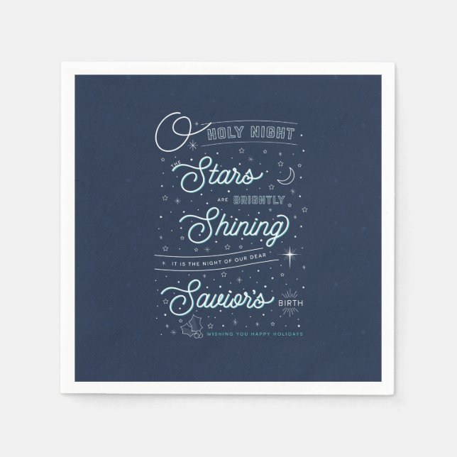 Oh Holy Night Christmas Party Paper Napkins (Front)