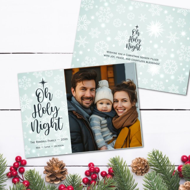 Oh Holy Night Custom Religious Photo Christmas Holiday Card (Oh Holy Night Custom Religious Photo Christmas Card)