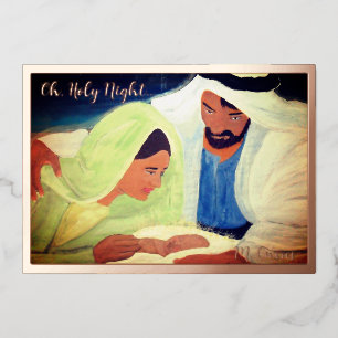 Oh Holy Night  Foil Holiday Card