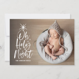 Oh Holy Night   Holiday Birth Announcement Photo