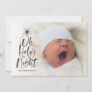 Oh Holy Night   Holiday Birth Announcement Photo