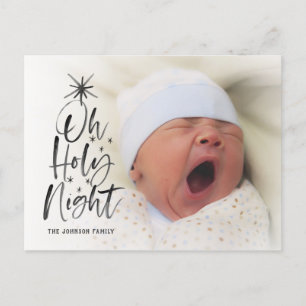 Oh Holy Night   Holiday Birth Announcement Photo