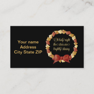 Oh Holy Night Lyrics Design Business Card