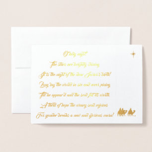 Oh Holy Night Lyrics Foil Christmas Card
