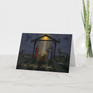 Oh Holy Night Nativity Christmas Card