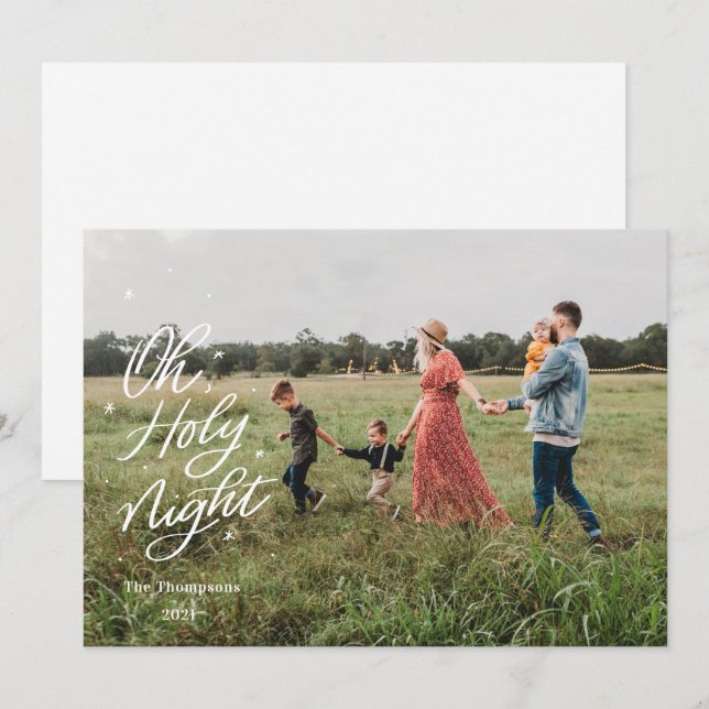 Oh Holy Night Religious Christmas Card (Front/Back)