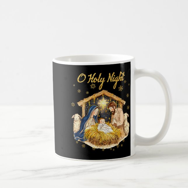 Oh Holy Night Religious Christmas Nativity Scene F Coffee Mug (Right)