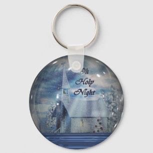 Oh Holy Night Snow Globe Key Ring