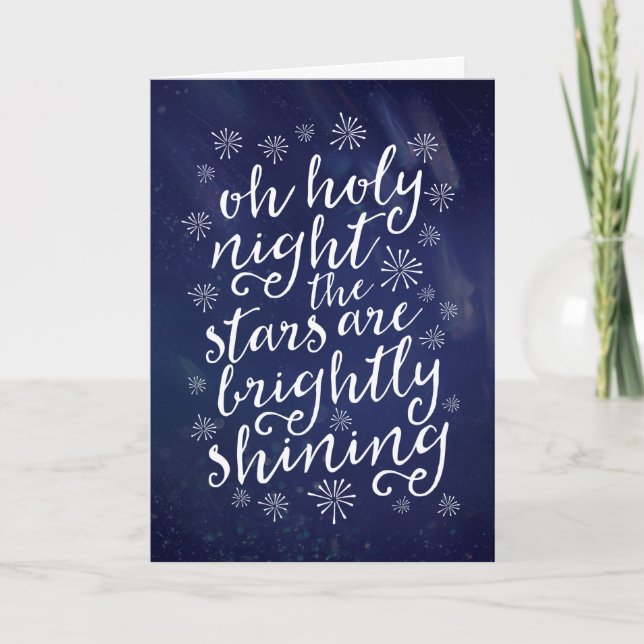 Oh Holy night starry sky Christmas Card (Front)