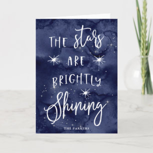 Oh Holy Night   Stars at Christmas Holiday Card