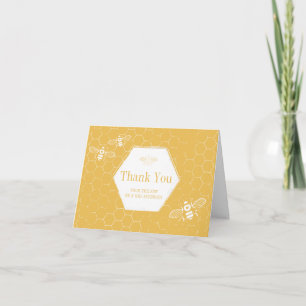 Oh Honey Bee Yellow Custom Photo Thank You Card
