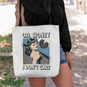 Oh, Honey - I Don't Care Pop Art Vintage Comic Tote Bag