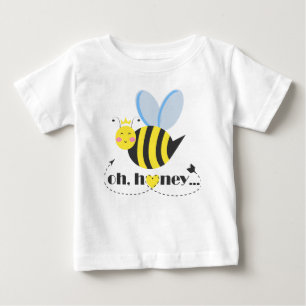 Oh Honey Valentines queen Bee character with tiara Baby T-Shirt