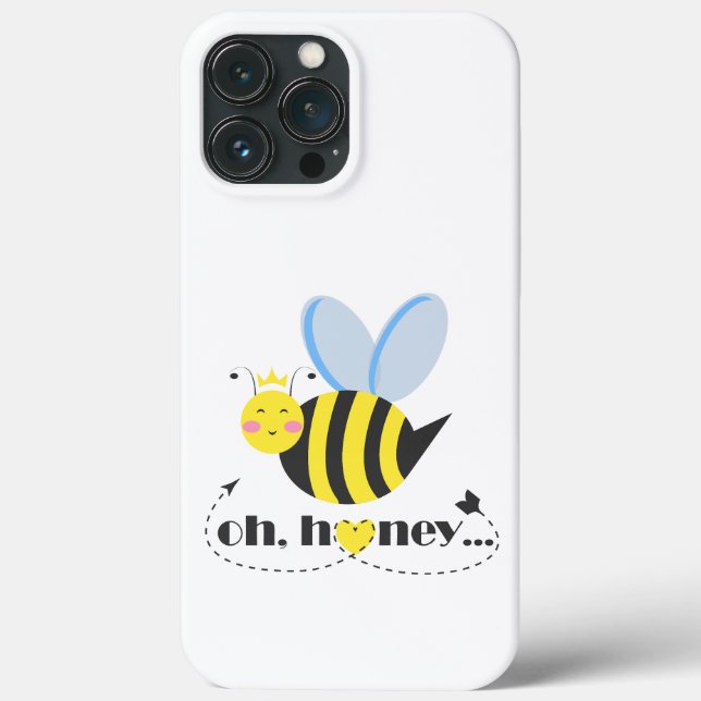 Oh Honey Valentines queen Bee character with tiara Case-Mate iPhone Case (Back)