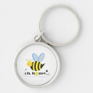 Oh Honey Valentines queen Bee character with tiara Key Ring