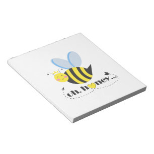 Oh Honey Valentines queen Bee character with tiara Notepad