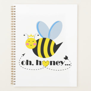 Oh Honey Valentines queen Bee character with tiara Planner