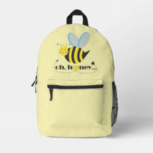Oh Honey Valentines queen Bee character with tiara Printed Backpack