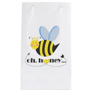 Oh Honey Valentines queen Bee character with tiara Small Gift Bag