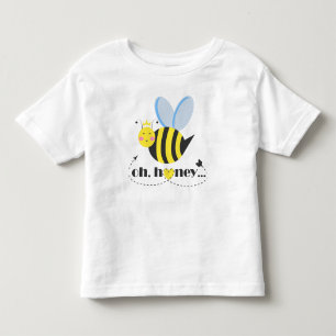 Oh Honey Valentines queen Bee character with tiara Toddler T-Shirt