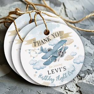 Oh How Time Flies Airplane Birthday Party Favor Favour Tags