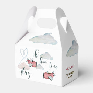 Oh how time flies retro plane boy birthday favour box